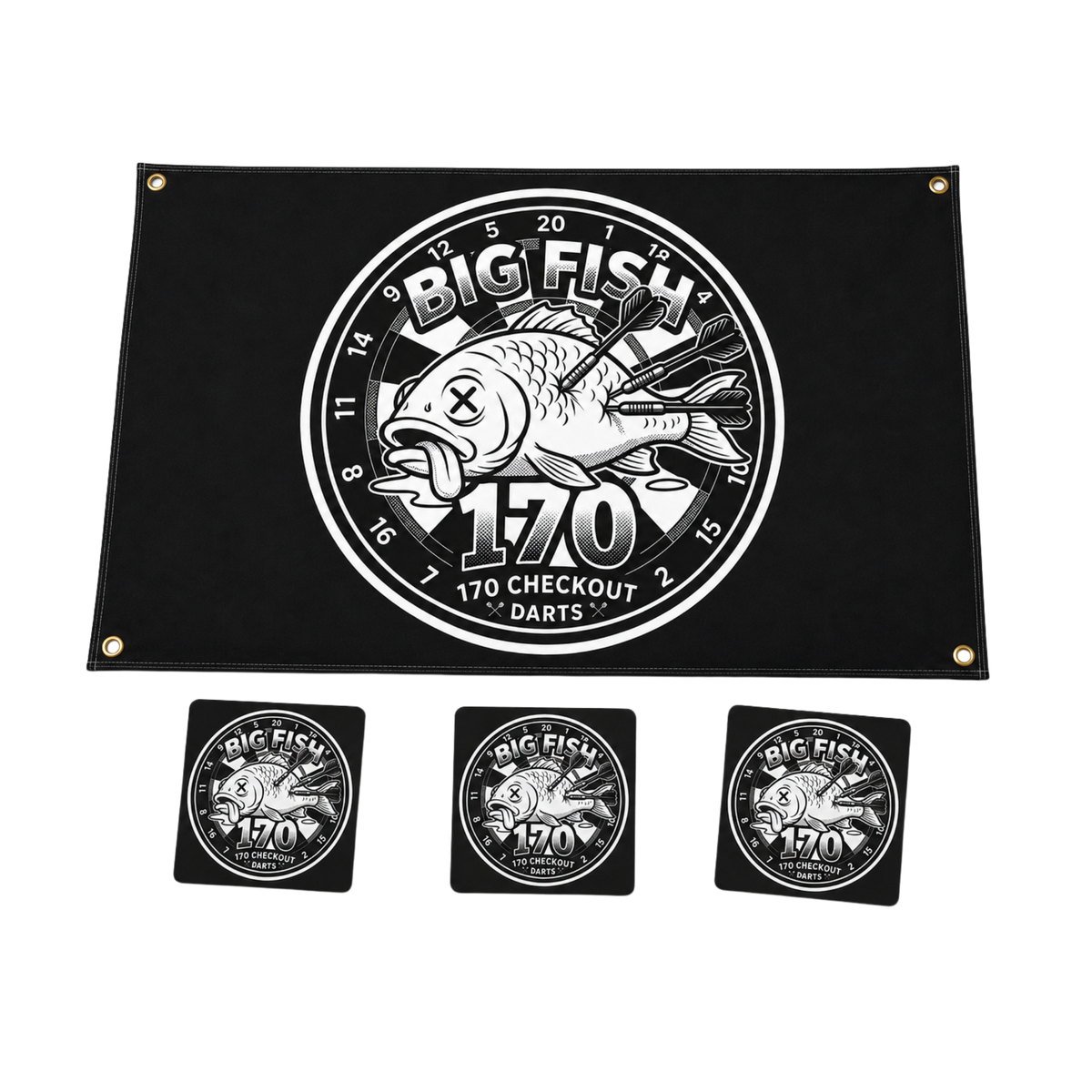 Starterset Big Fish (Flagge + 15 Sticker)