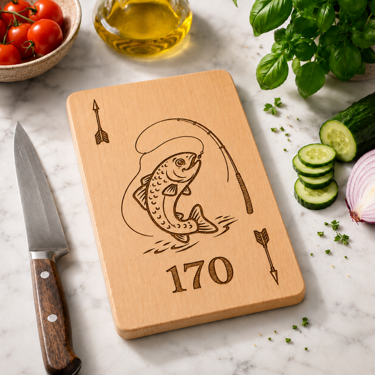 Schneidebrett "Big Fish" + Gratis Sticker-Set